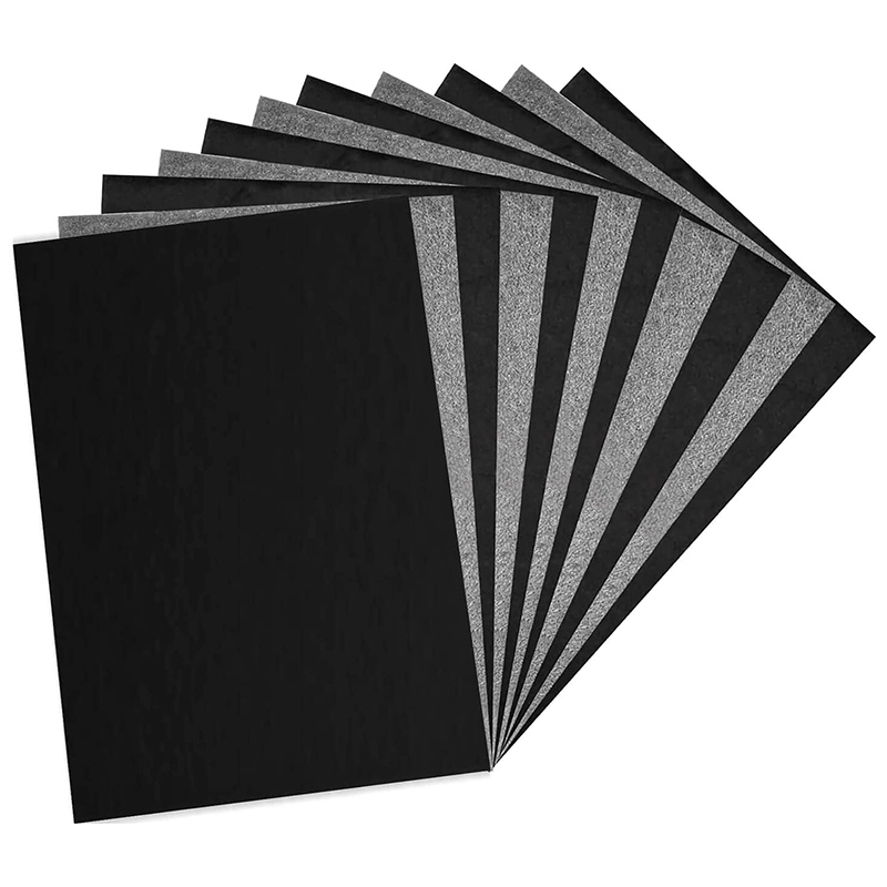 100 장 탄소 종이, 나무, 종이, 캔버스 및 기타 공예 프로젝트에 패턴을 추적하기위한 검은 흑연 종이